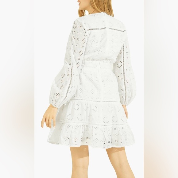 GUESS • Naya Eyelet Dress • White - Picture 3 of 11